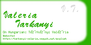 valeria tarkanyi business card